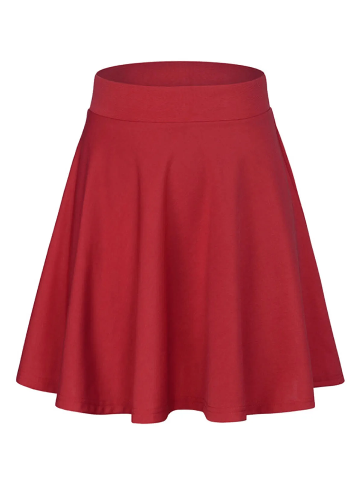 1940s Solid Thigh-Length A-Line Skirt