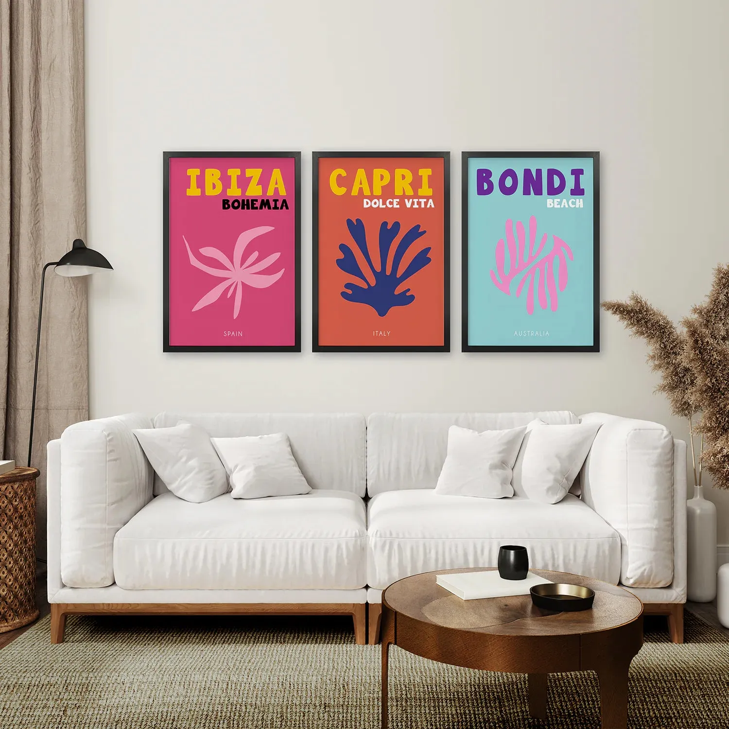 3 Piece Trendy Travel Theme Wall Art Set. Italy, Australia, Spain