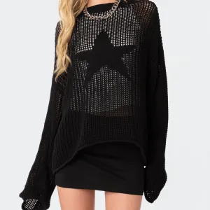 Advbridge frat outfits 2024 Autumn and Winter Knitted Five-Pointed Star Sweater Y2g Loose plus Size Clothing Women's Casual