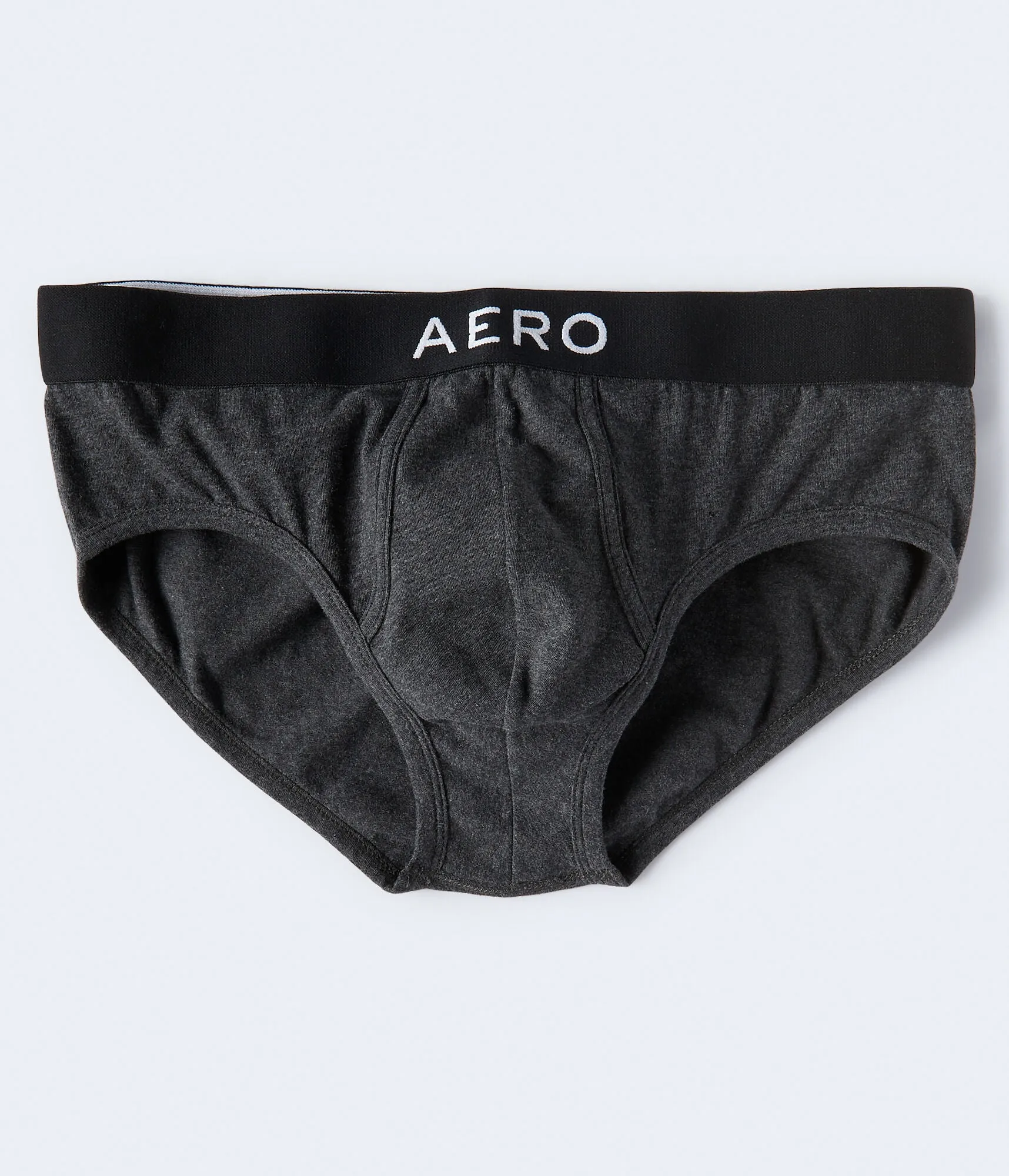 Aeropostale Mens' Solid Logo Classic Knit Briefs - Dark Grey - Size S - Cotton - Teen Fashion & Clothing Charcoal Heather Grey