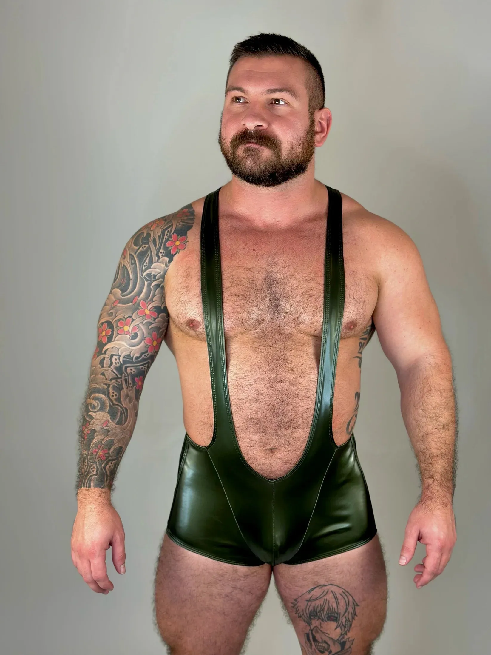 Alfons Dovana Army Green Iridescent Jock Singlet