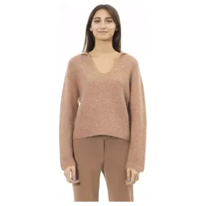 Alpha Studio Beige Merino Wool Women Sweater