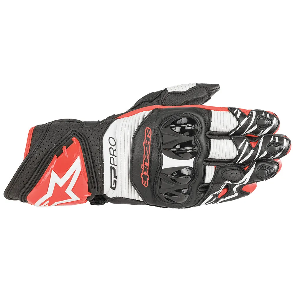 Alpinestars GP Pro R3 Motorcycle Gloves Black White Bright Red