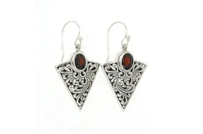 Arrowhead Earrings- Garnet