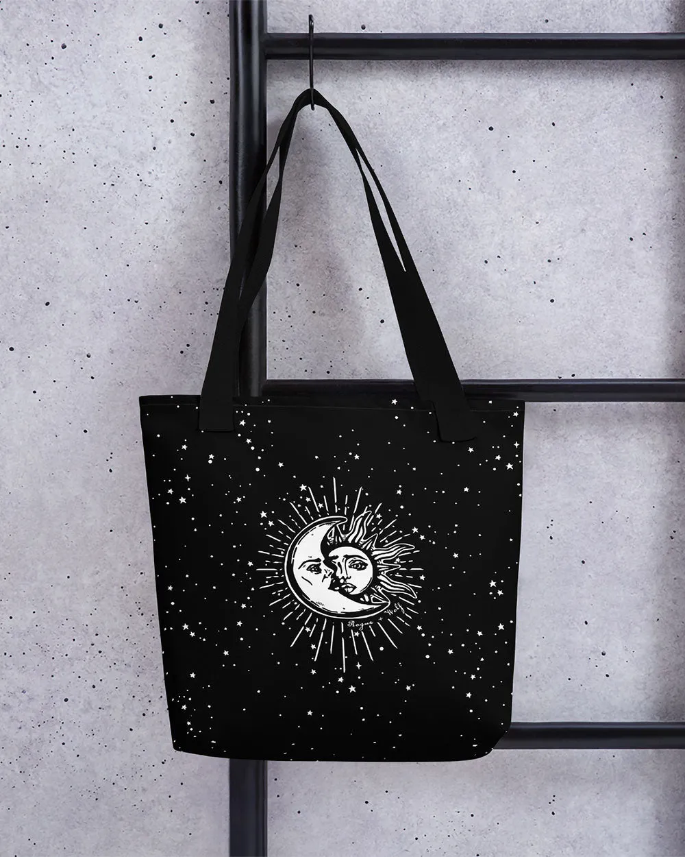 Astral Tote Bag - Large Foldable Bag for Work Gym Travel Shopping & Grocery Goth Accessories Dark Academia