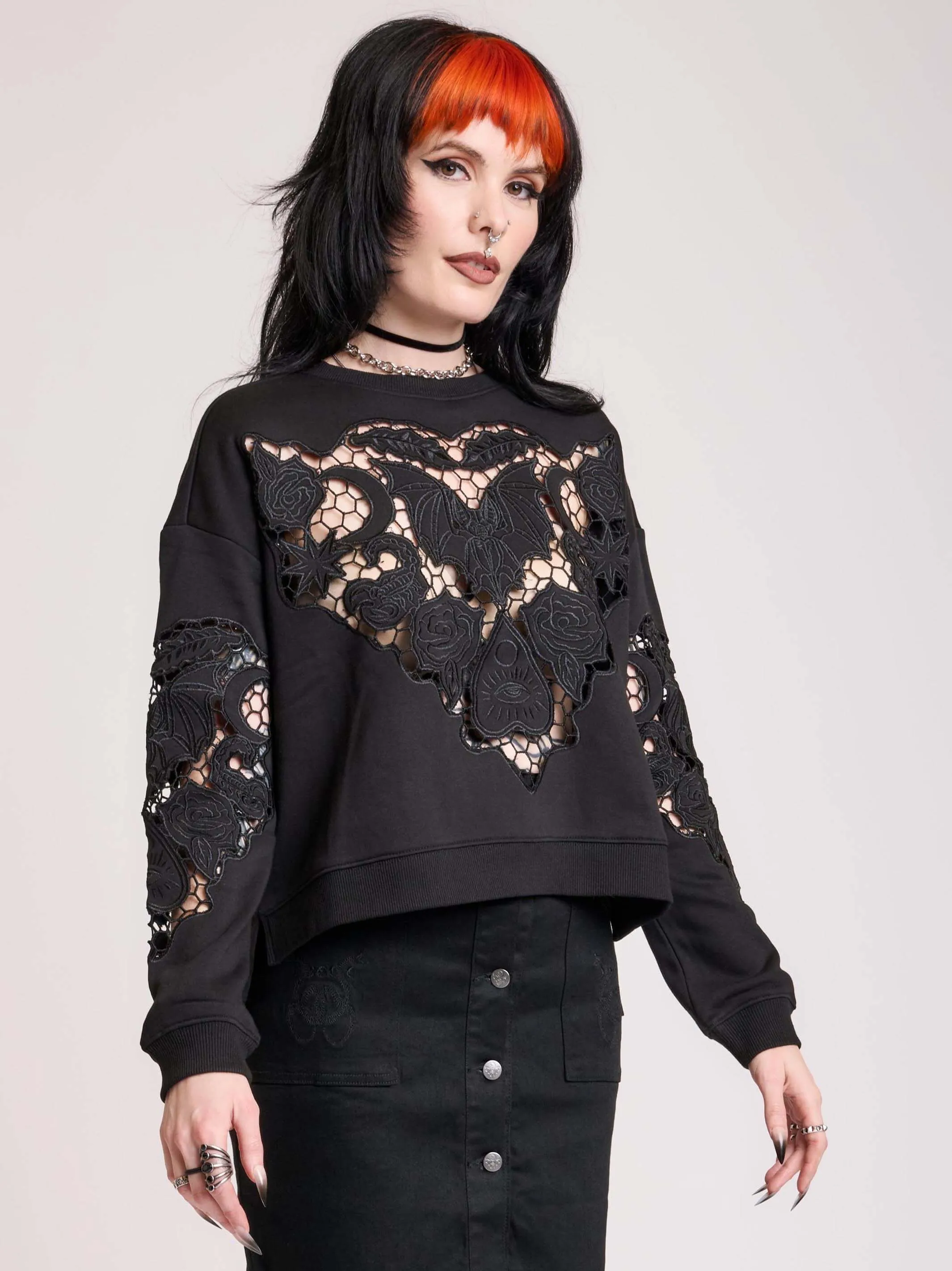 Bat Doily Sweatshirt