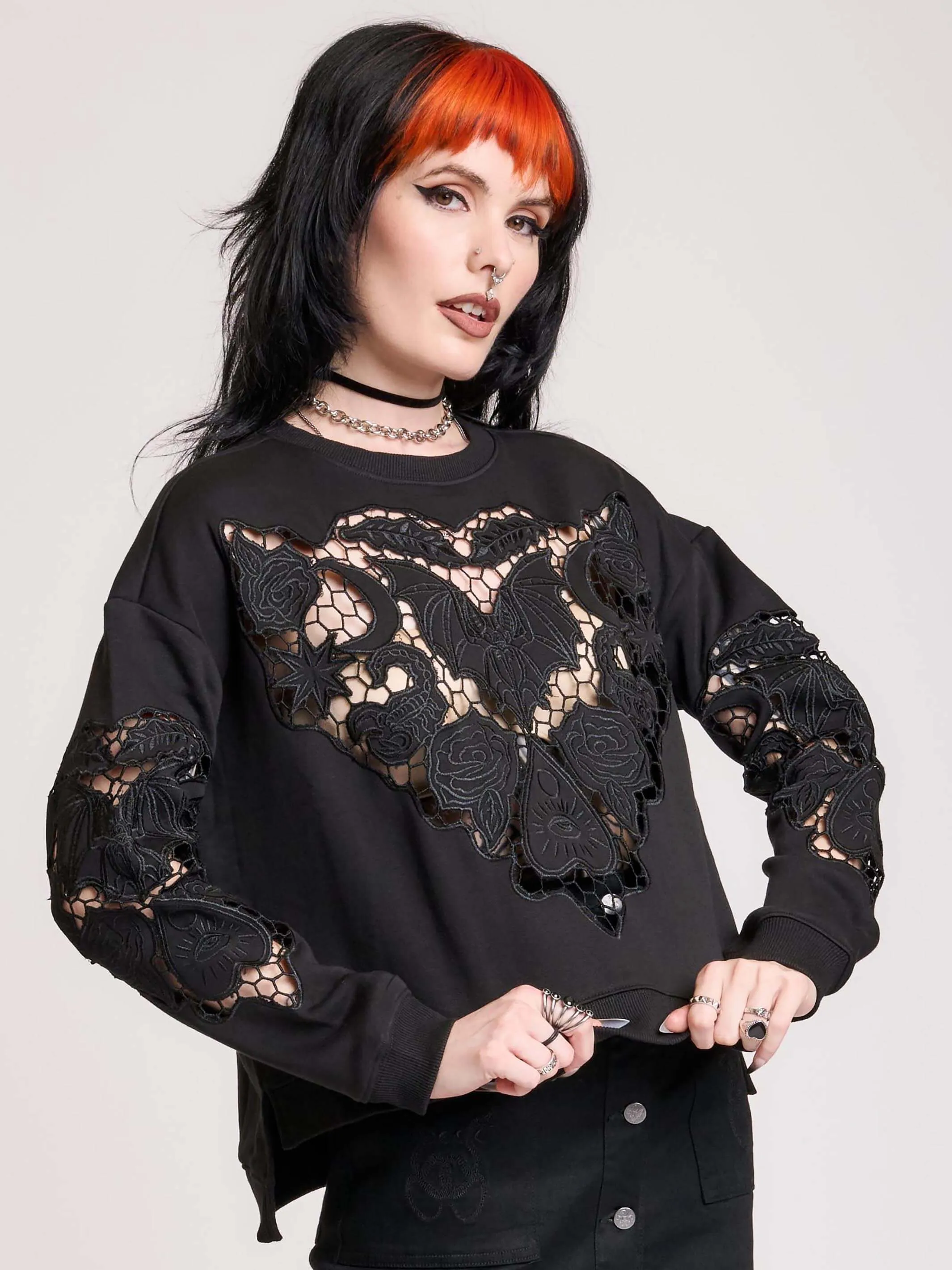 Bat Doily Sweatshirt