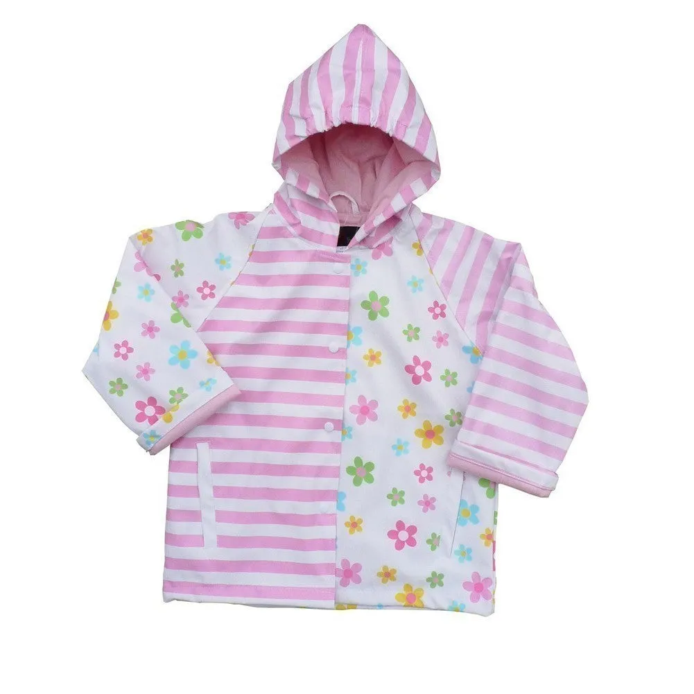 Big Girls Pastel Posies Rain Coat 8-10