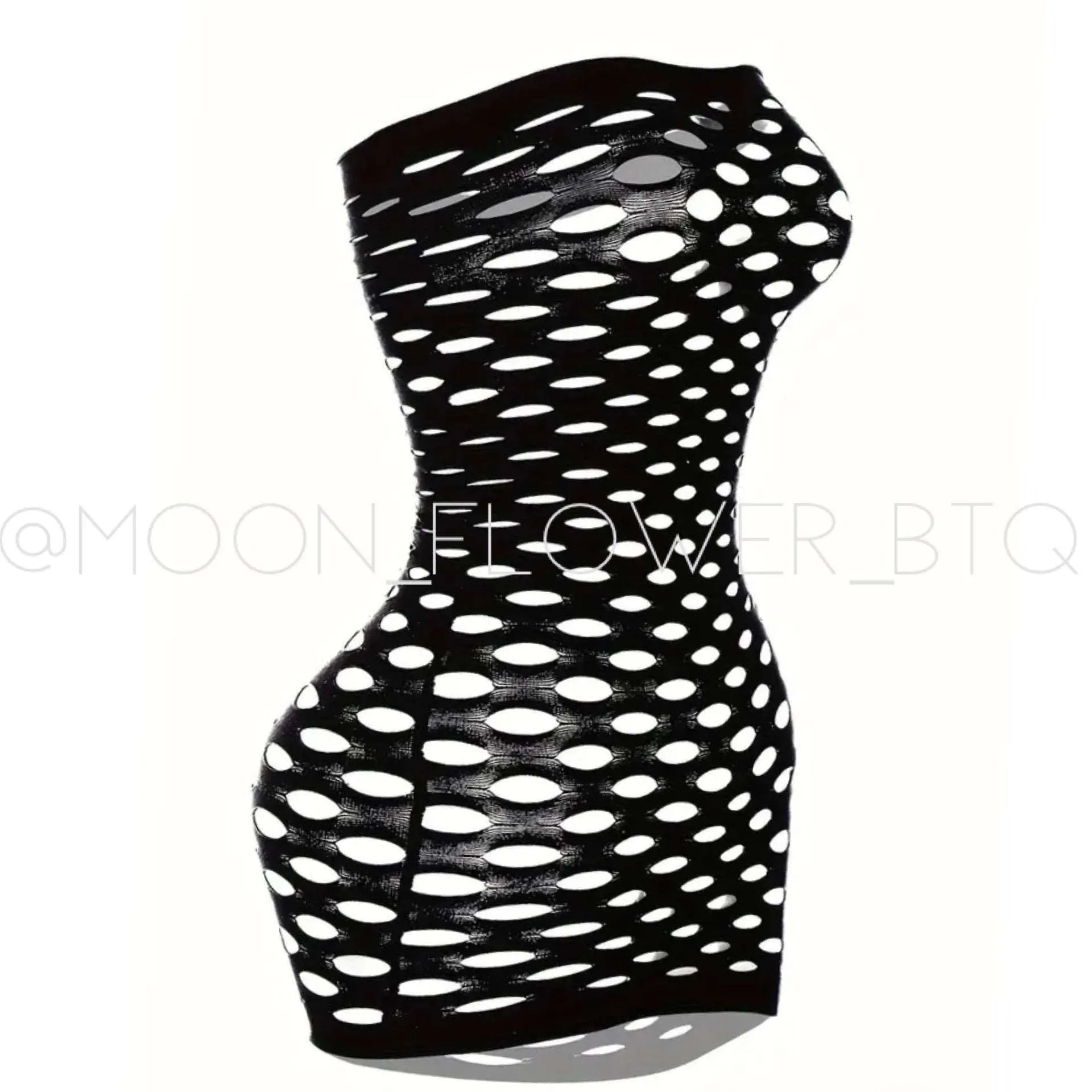 Black Mesh Fishnet Mini Dress