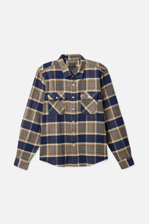 Bowery L/S Flannel - Moonlit Ocean/Bright Gold/Off White