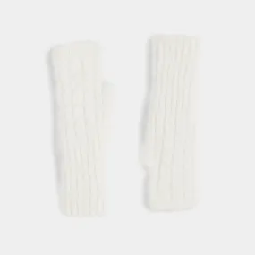 Cable Fingerless - White