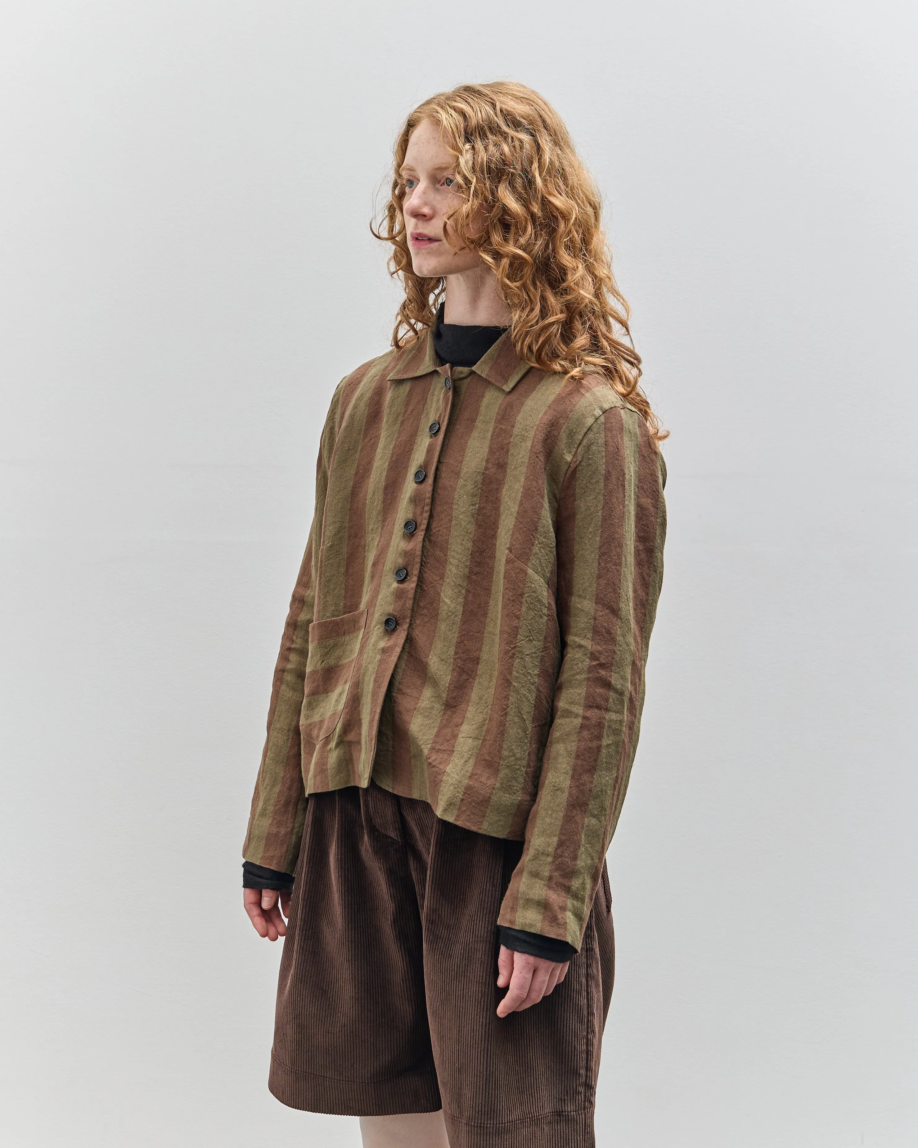 Cawley Striped Lillie Jacket, Forest/Chocolate