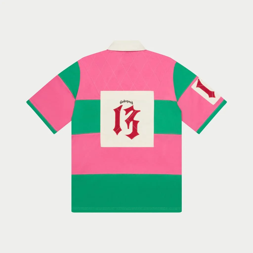 Classic Field Rugby Shirt (PINK GREEN)