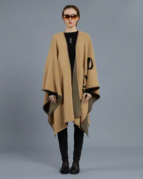 Contrasting Brand Print Poncho