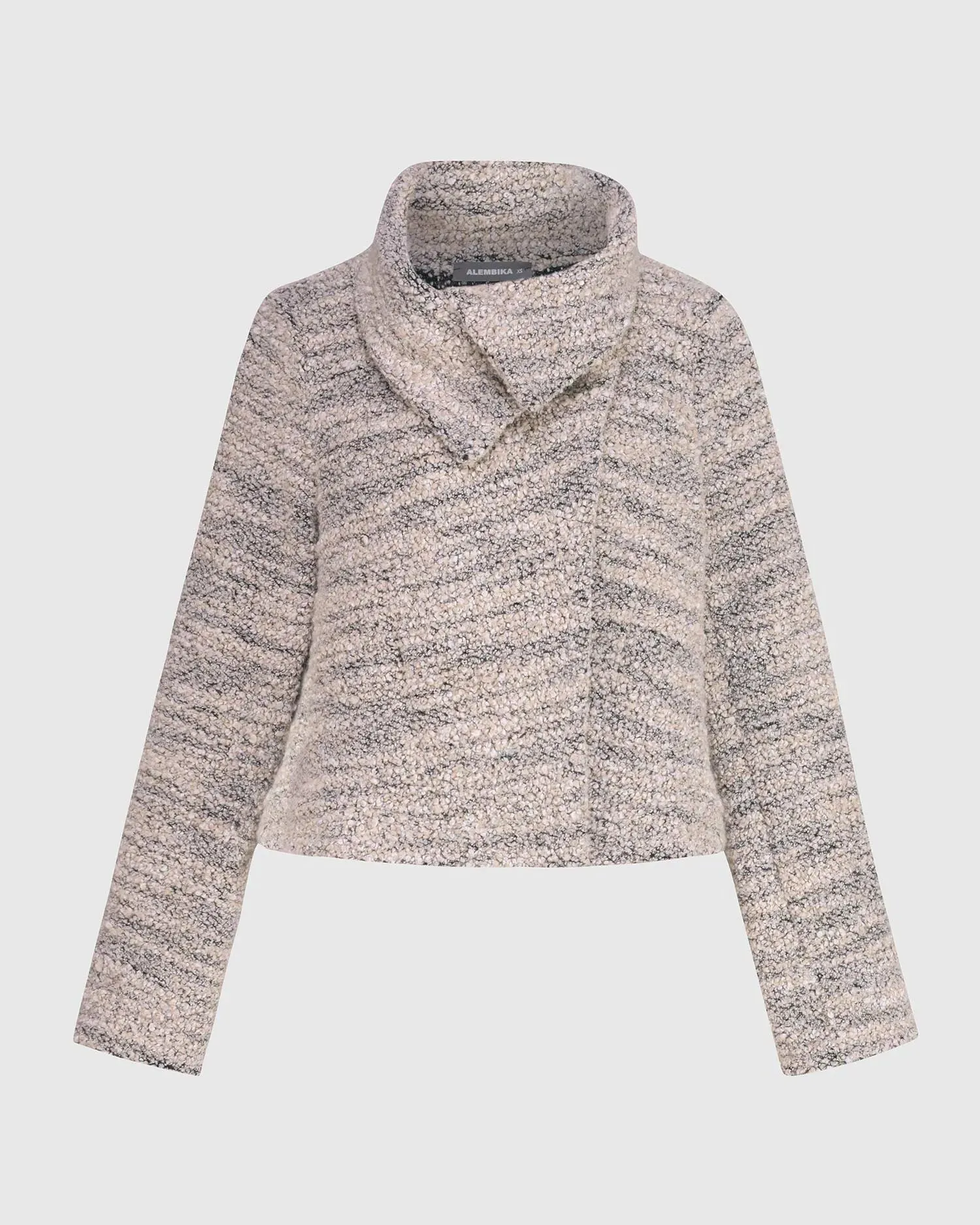 Cozy Crop Bouclé Jacket, Smoke/cream