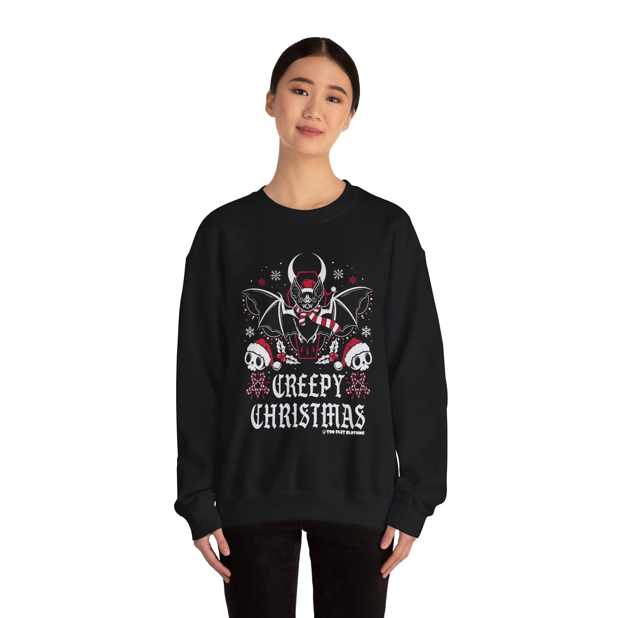 Creepy Bat Christmas Crewneck Sweatshirt