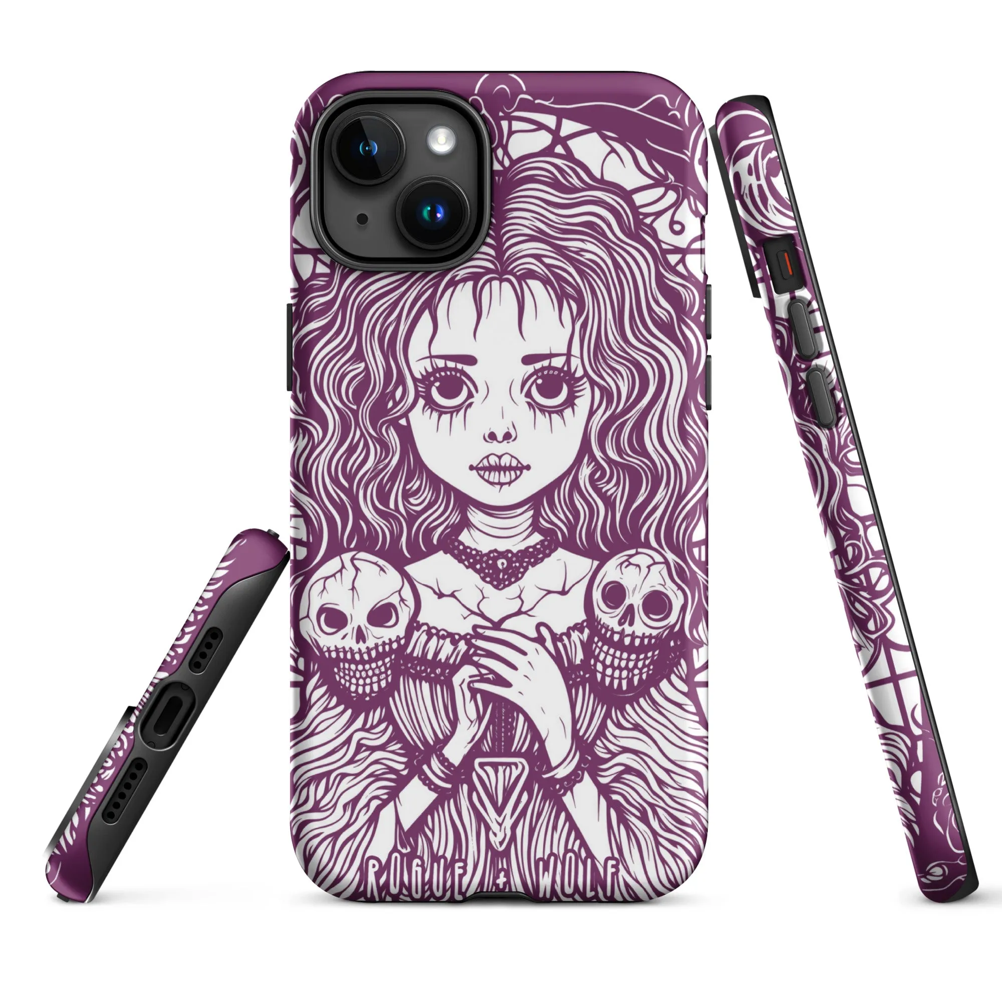 Cursed to Love Tough iPhone Case - Shockproof Witchy Case Goth Cell Phone Accessories Cool Gothic & Christmas Gifts