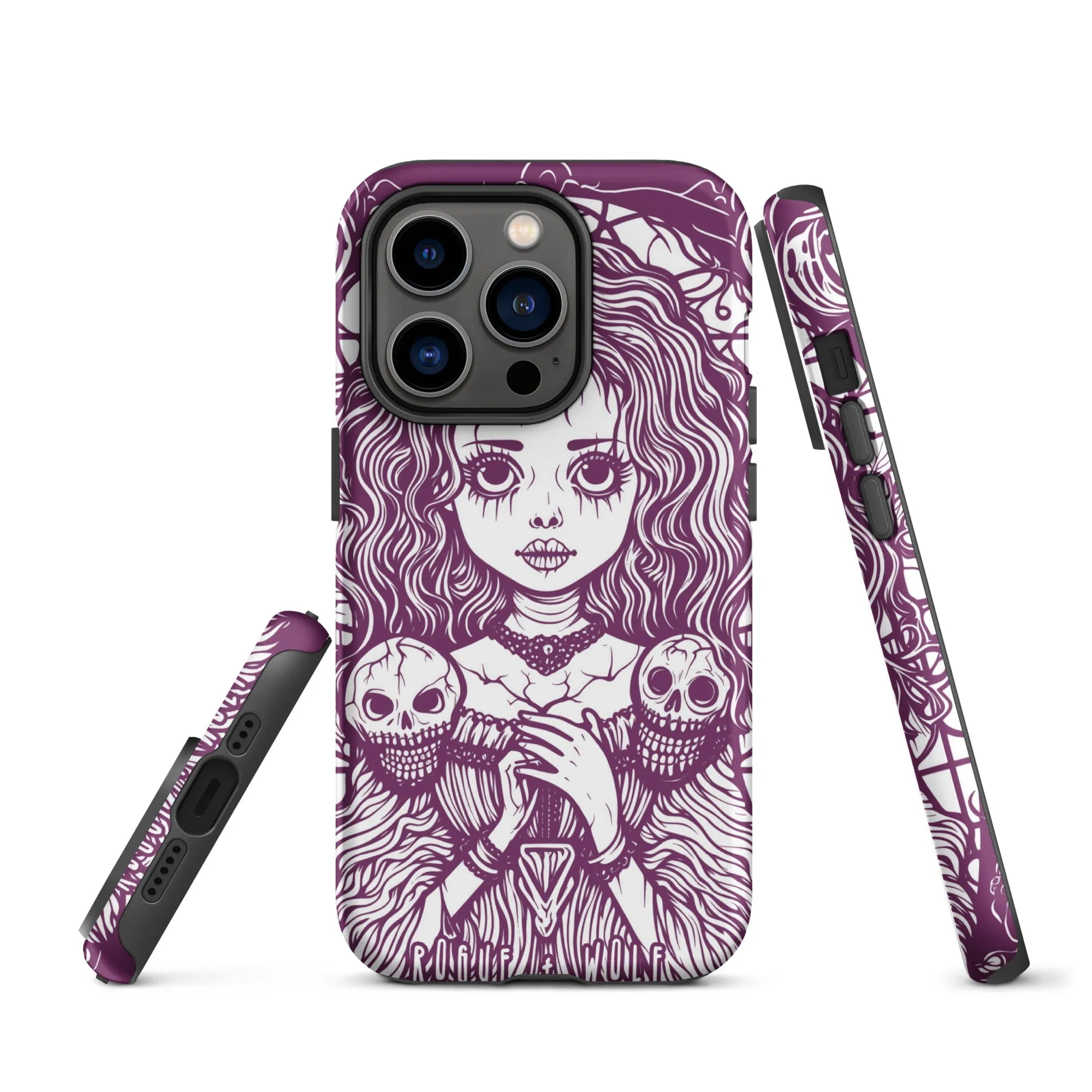 Cursed to Love Tough iPhone Case - Shockproof Witchy Case Goth Cell Phone Accessories Cool Gothic & Christmas Gifts