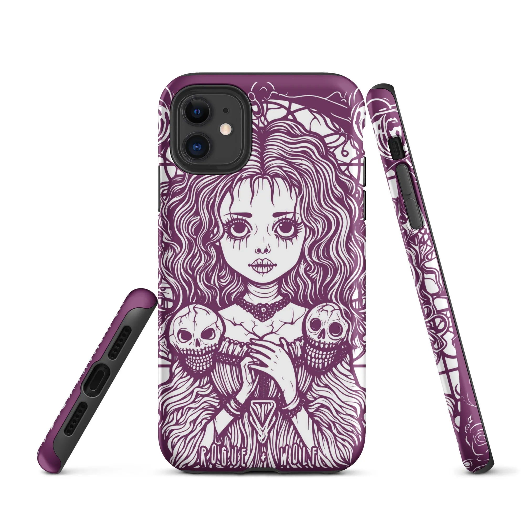 Cursed to Love Tough iPhone Case - Shockproof Witchy Case Goth Cell Phone Accessories Cool Gothic & Christmas Gifts