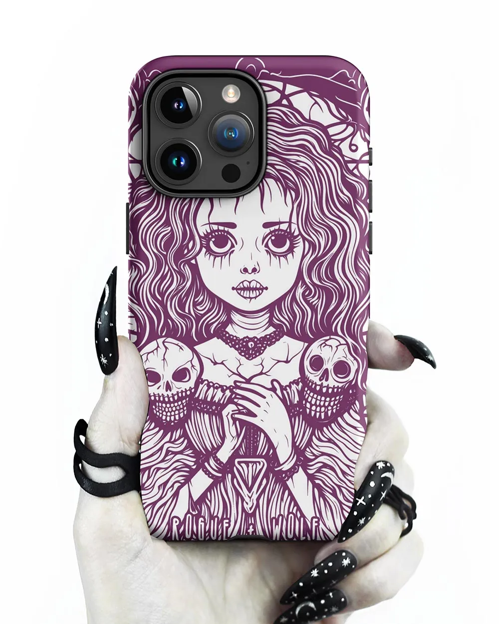 Cursed to Love Tough iPhone Case - Shockproof Witchy Case Goth Cell Phone Accessories Cool Gothic & Christmas Gifts