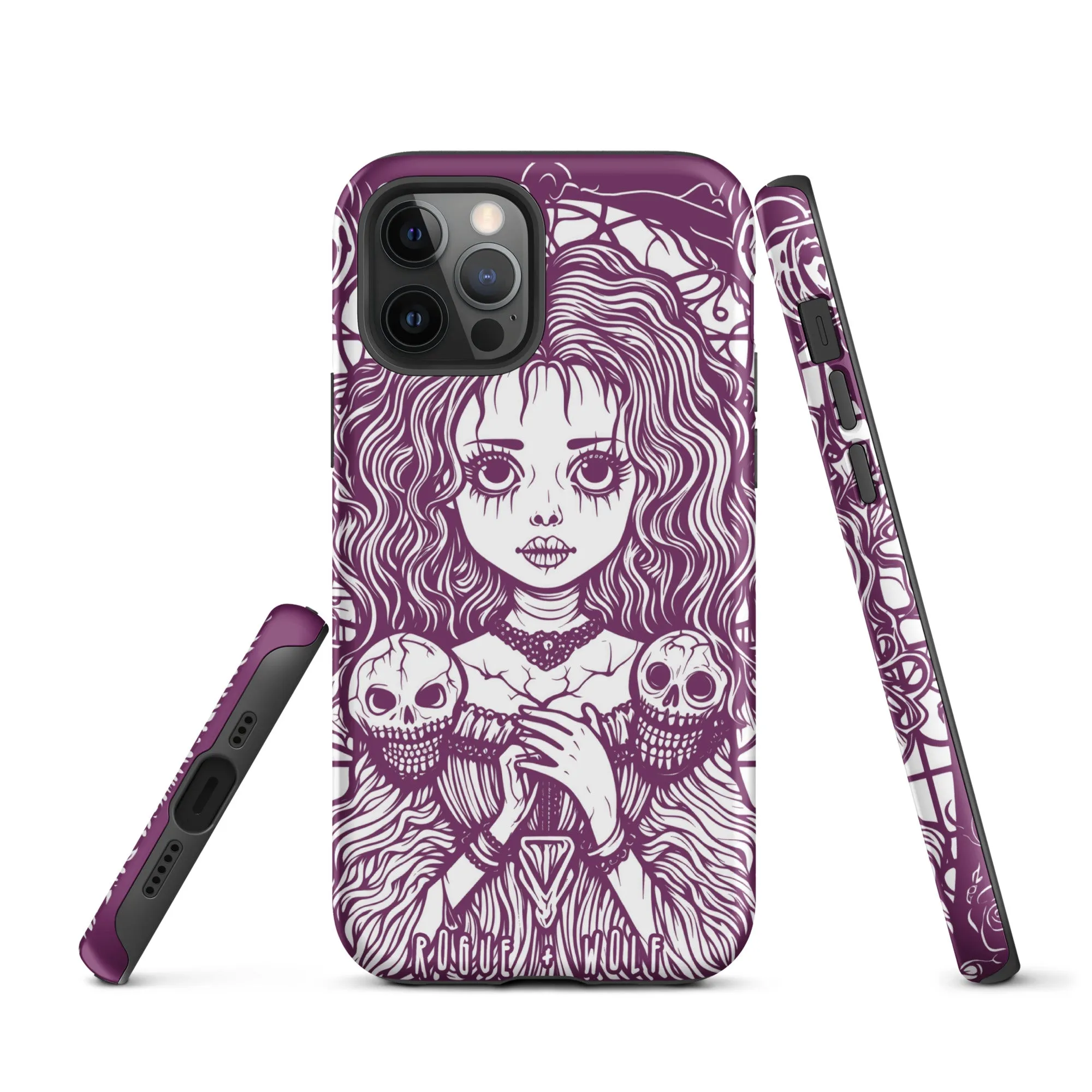 Cursed to Love Tough iPhone Case - Shockproof Witchy Case Goth Cell Phone Accessories Cool Gothic & Christmas Gifts