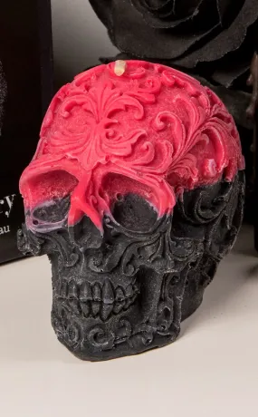 Engraved Skull Candle | Black Cherry