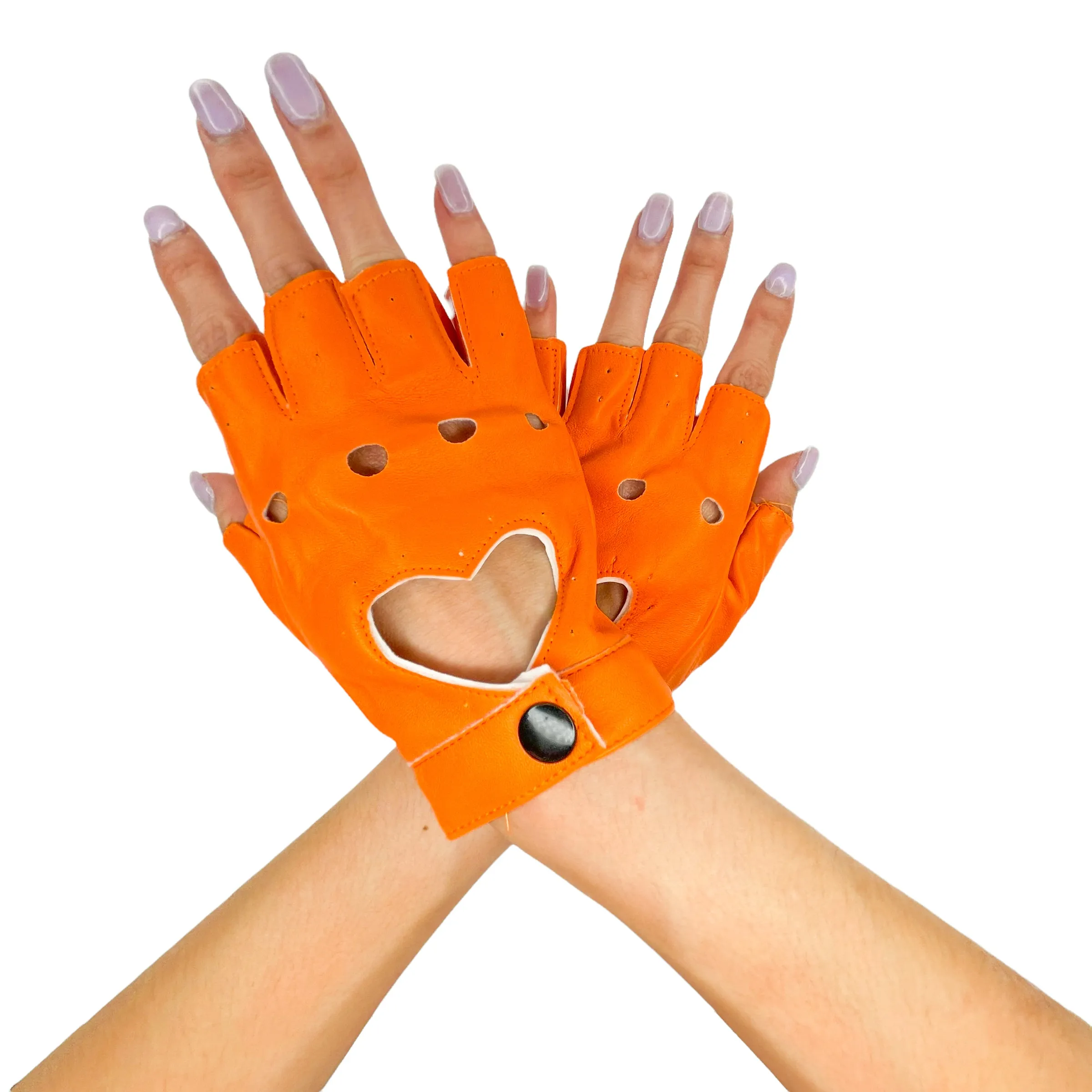 Fingerless Heart Gloves