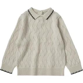 FUB Ecru Baby Pointelle Tee L/S