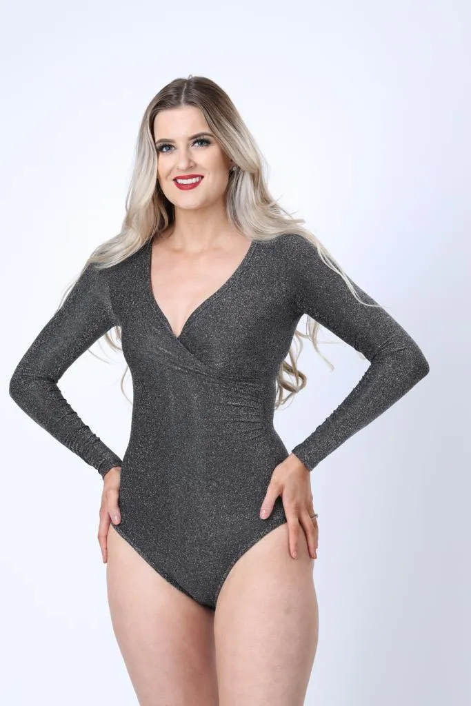 Glitter Bodysuit in Grey