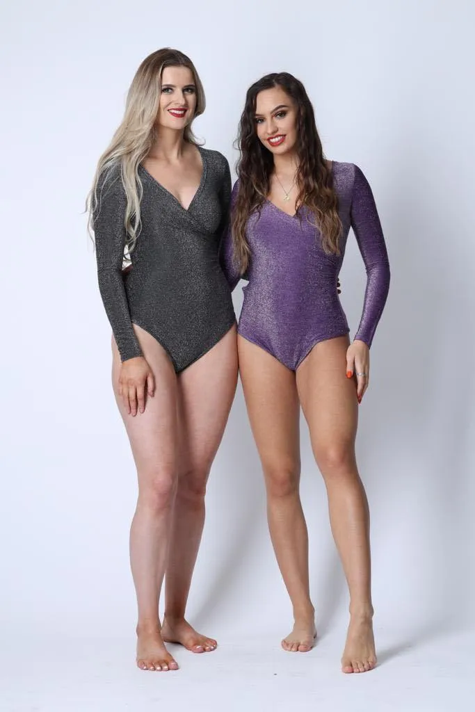 Glitter Bodysuit in Grey