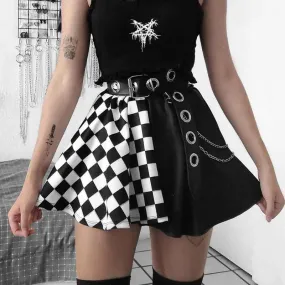 Glow Chic's Gothic Plaid A-Line Mini Skirt