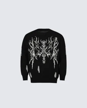 Gothic Distressed Knit Sweater