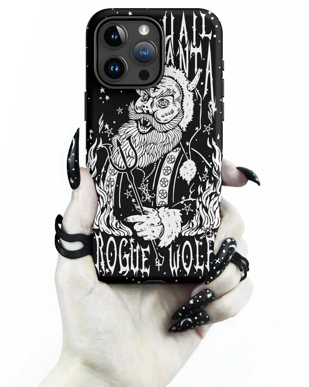 Hail Santa Tough Phone Case for iPhone - Xmas Witchy Shockproof Anti-scratch Goth Cover Gothic Christmas Gifts