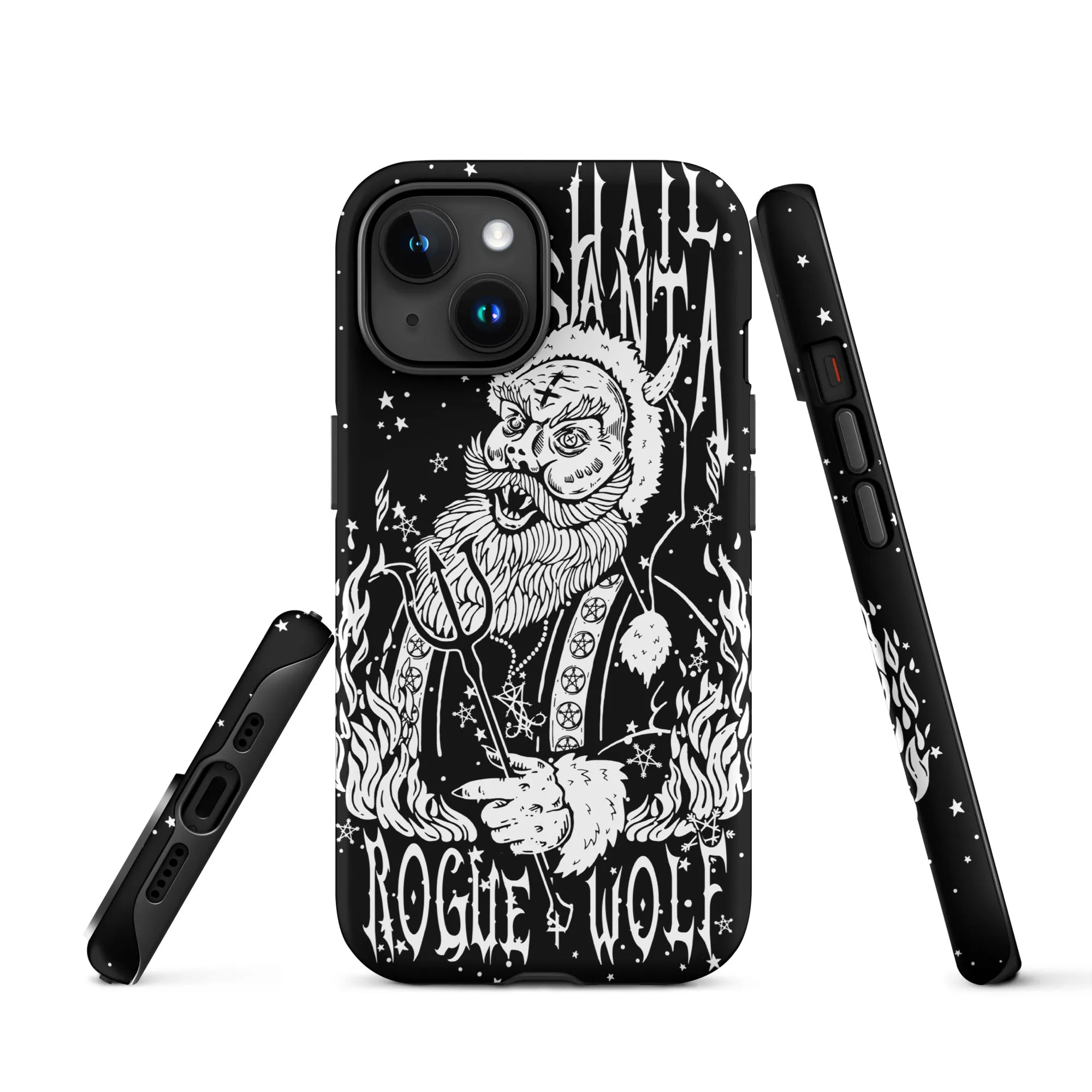 Hail Santa Tough Phone Case for iPhone - Xmas Witchy Shockproof Anti-scratch Goth Cover Gothic Christmas Gifts