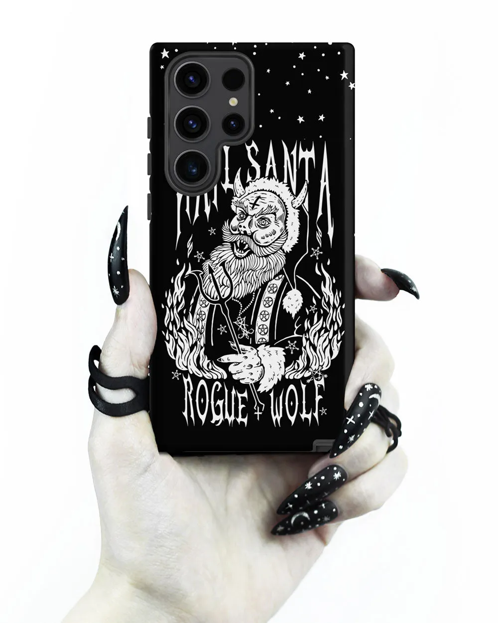 Hail Santa Tough Phone Case for Samsung - Xmas Witchy Shockproof Anti-scratch Goth Cover Gothic Christmas Gifts