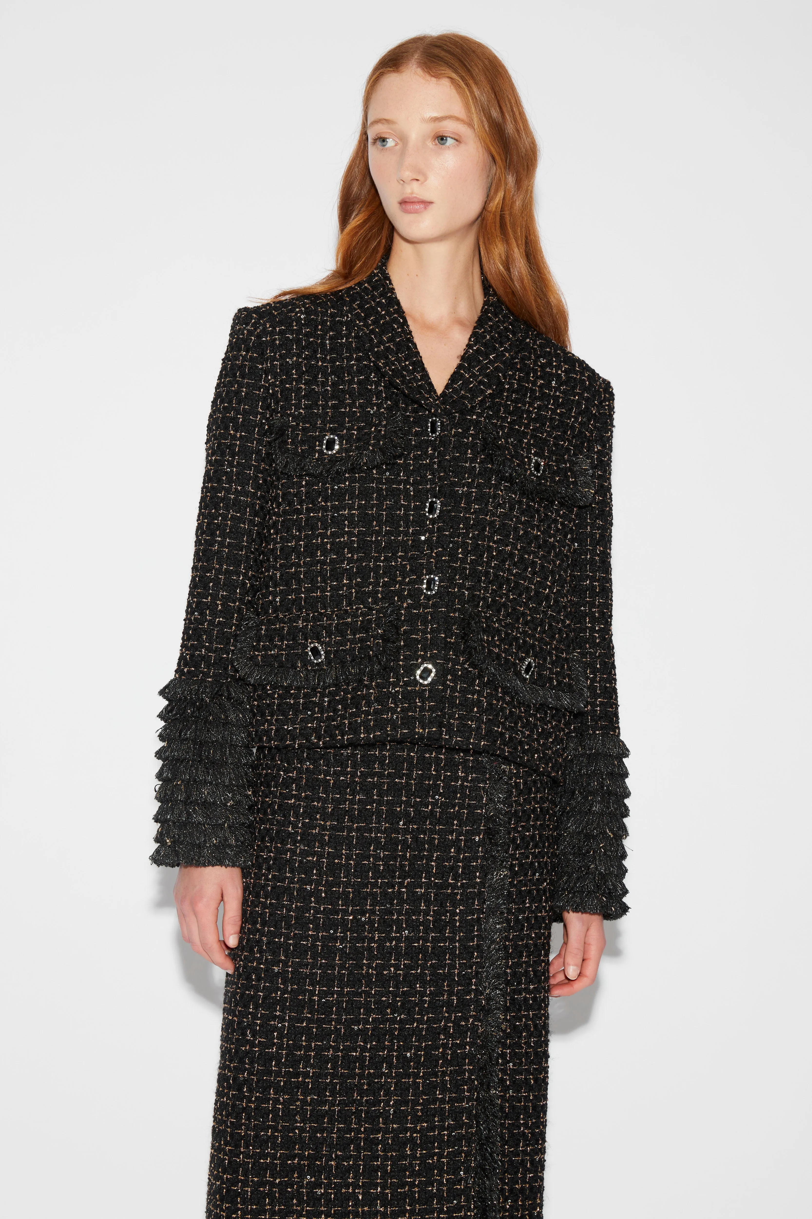 HARRIET JACKET BLACK GOLD TWEED