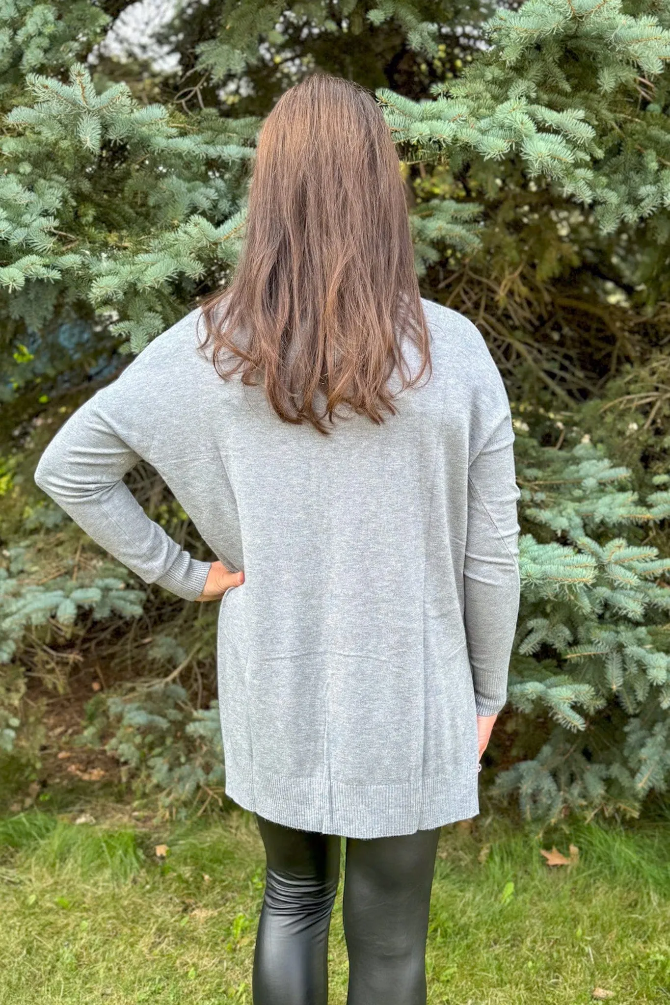 Heathered Grey V-Neck Butter Sweater