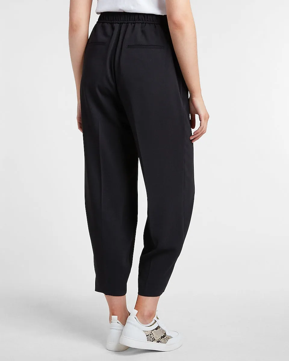 High Waisted Drawstring Jogger Pant in Pitch Black