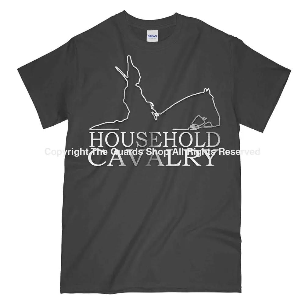 HOUSEHOLD CAVALRY Horse Guard Printed Polished Metal Affect T-Shirt