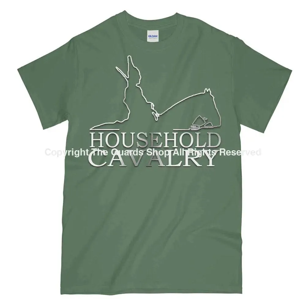 HOUSEHOLD CAVALRY Horse Guard Printed Polished Metal Affect T-Shirt