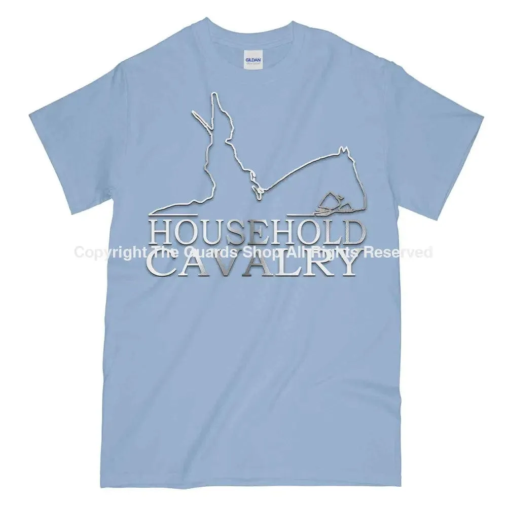 HOUSEHOLD CAVALRY Horse Guard Printed Polished Metal Affect T-Shirt