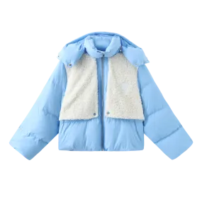 ICON Teddy Shearling Short Down Jacket - Blue