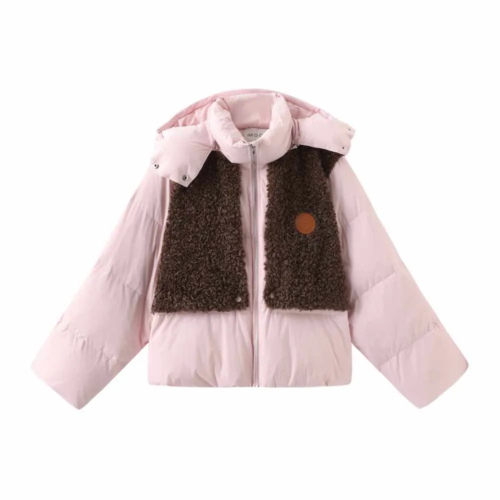 ICON Teddy Shearling Short Down Jacket - Pink