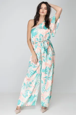 Island Life Turquoise Coral Jumpsuit