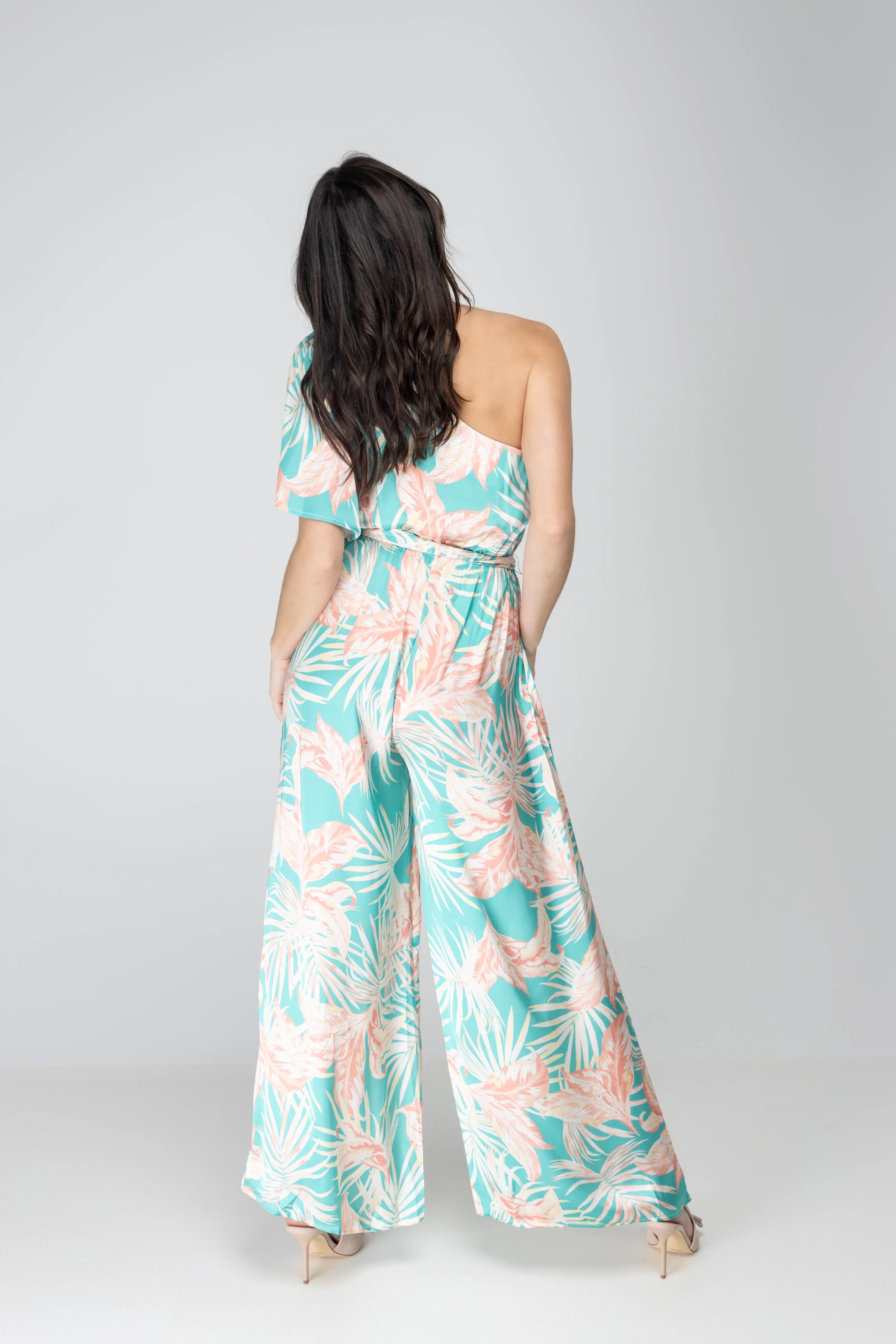 Island Life Turquoise Coral Jumpsuit