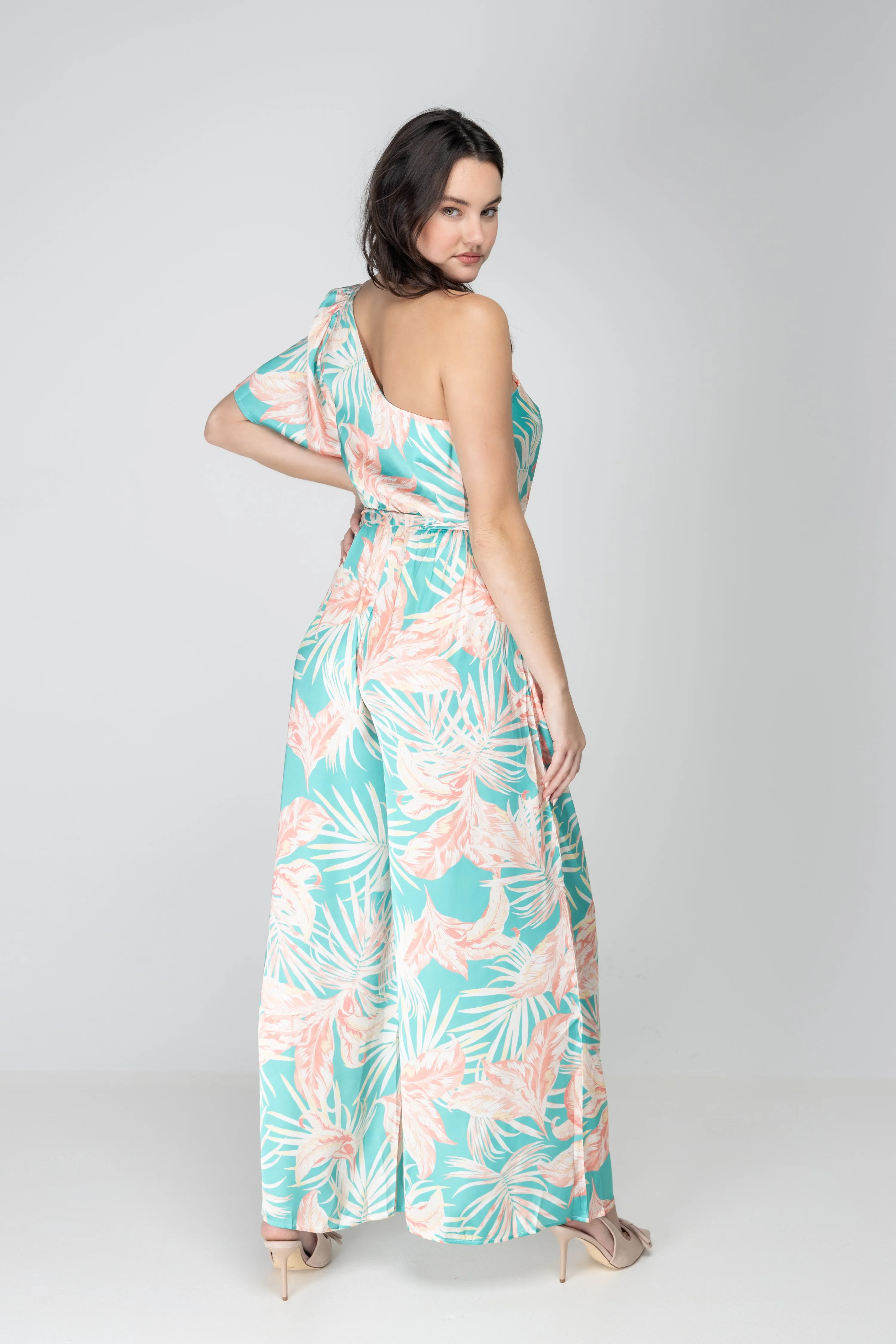 Island Life Turquoise Coral Jumpsuit