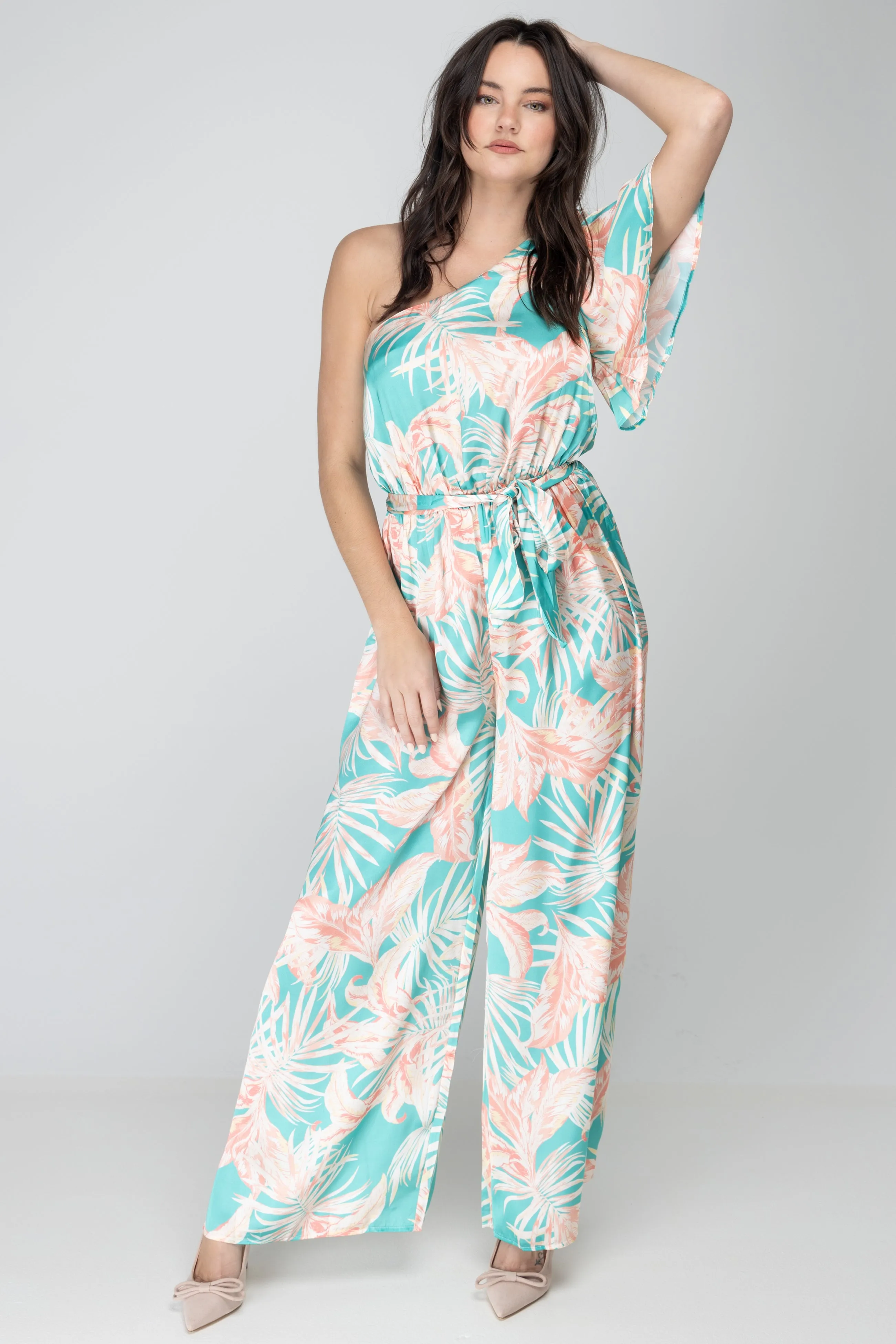 Island Life Turquoise Coral Jumpsuit