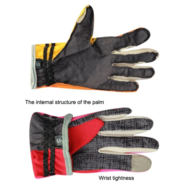 JUNGLE LEOPARD Outdoor Sports Mountaineering Full Finger Gloves Mesh Touch Screen Anti-Skid Gloves, Size: S(Red Black)