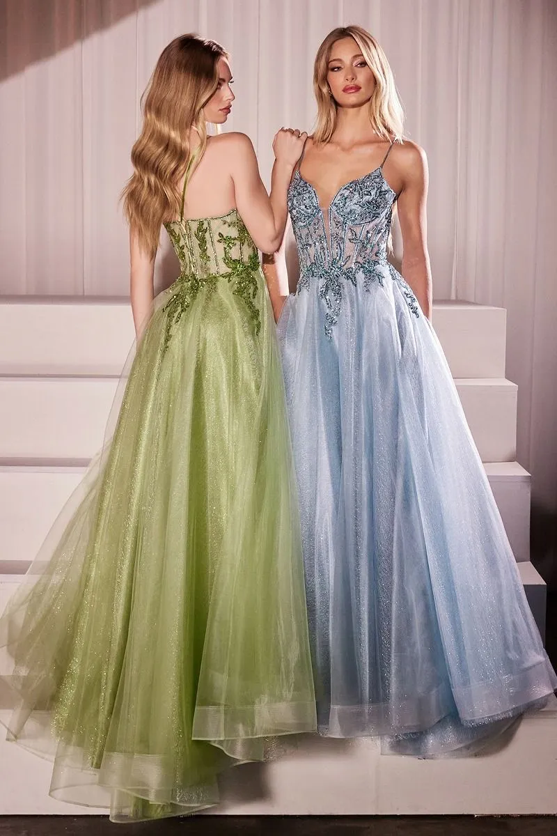 KIARA Embellished Crystal Lace & Tulle Ball Gown Prom Dress