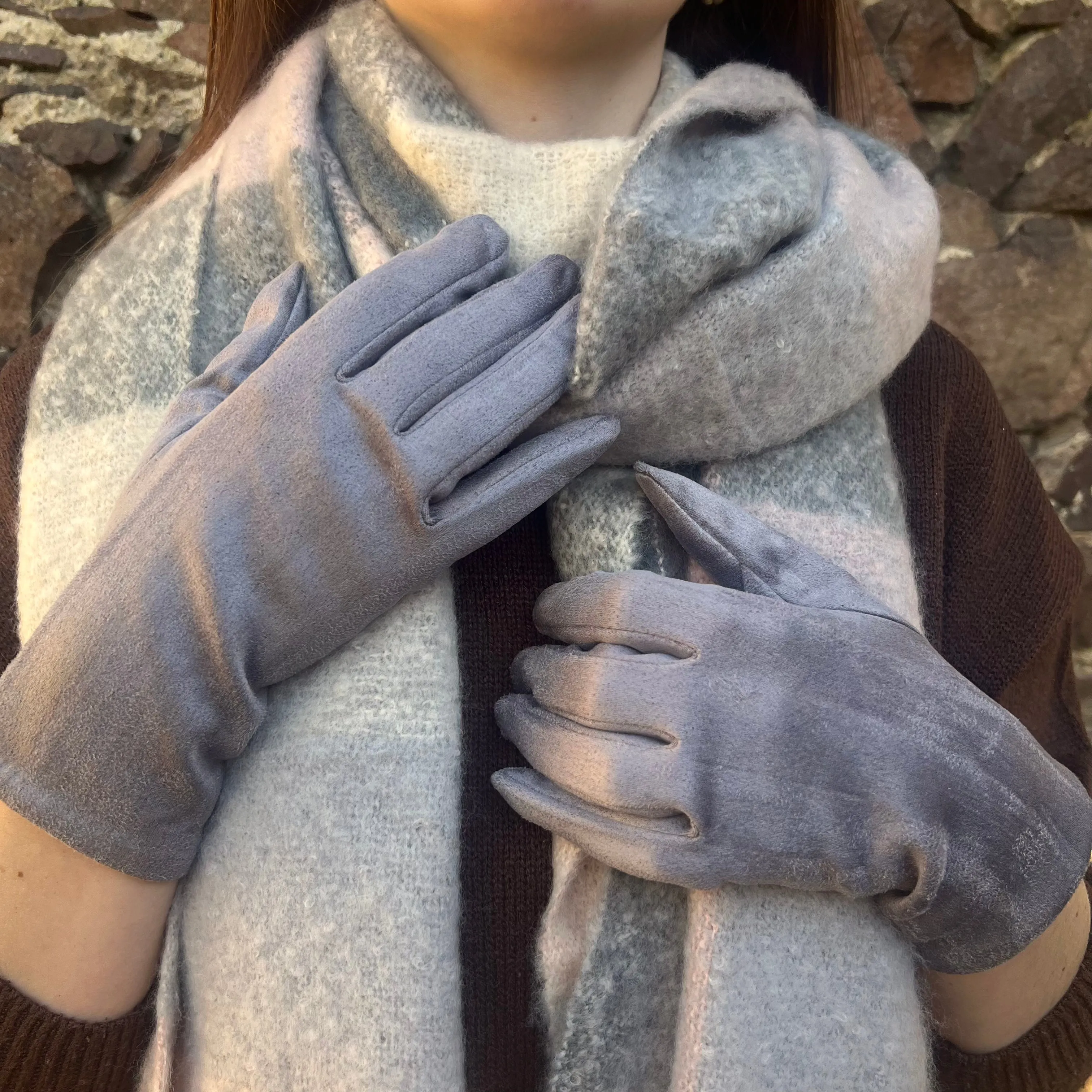 Layered Grey Gloves